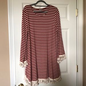 Jodifl striped dress/tunic with tassels